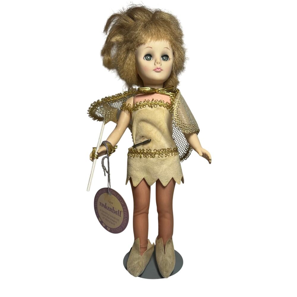 Vintage Effanbee Tinkerbell Doll Original Tag Storyland 11 Inches Includes Stand